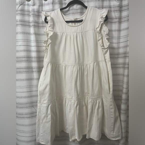 Arula size A white denim dress with pockets - Picture 1 of 3